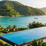 Hotel pool overlooking Labuan Bajo bay near airport