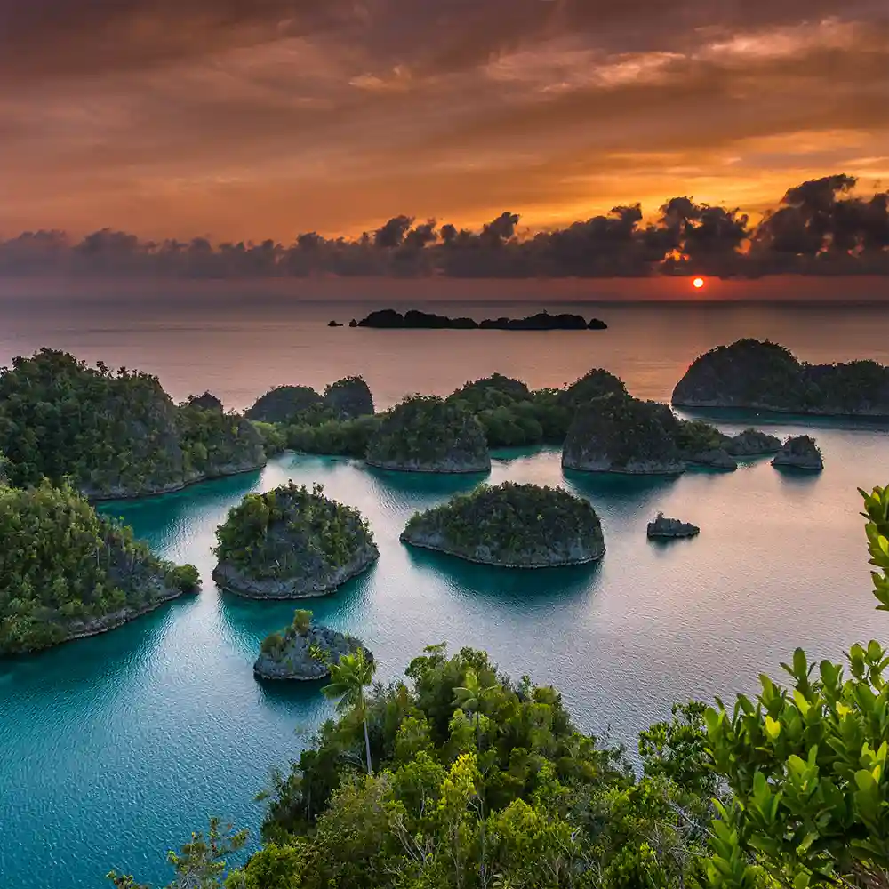 Piaynemo viewpoint overlooking the Raja Ampat islands